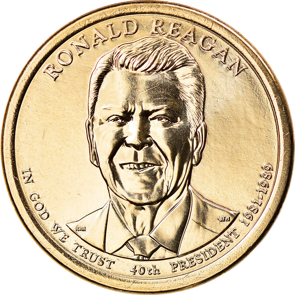 Coin, United States, Ronald Reagan, Dollar, 2016, U.S. Mint, MS(64), Brass
