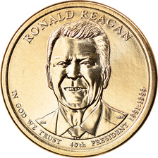 Coin, United States, Ronald Reagan, Dollar, 2016, U.S. Mint, MS(64), Brass