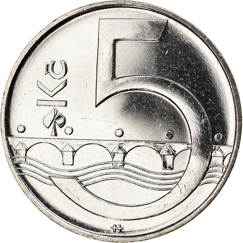 Coin, Czech Republic, 5 Korun, 2004, MS(65-70), Nickel plated steel, KM:8