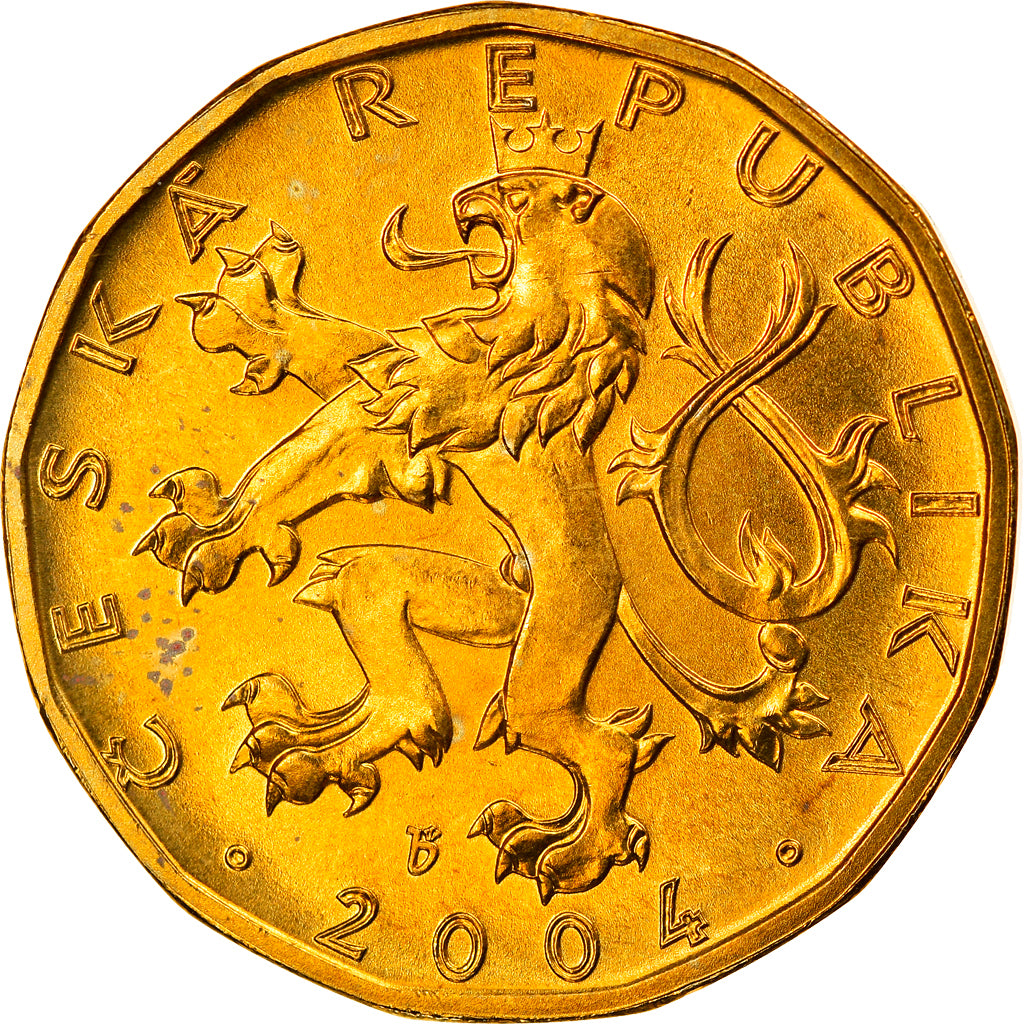 Coin, Czech Republic, 20 Korun, 2004, MS(65-70), Brass plated steel, KM:5