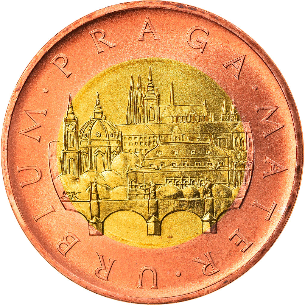 Coin, Czech Republic, 50 Korun, 2004, MS(65-70), Bi-Metallic, KM:1