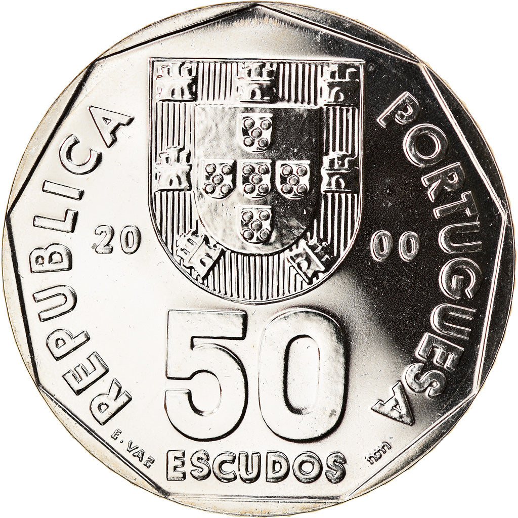 Coin, Portugal, 50 Escudos, 2000, MS(65-70), Copper-nickel, KM:636