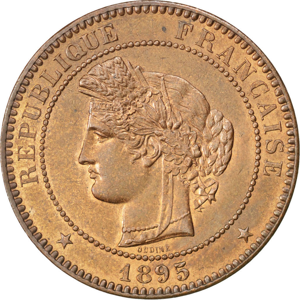 FRANCE, Cérès, 10 Centimes, 1895, Paris, KM #815.1, MS(60-62), Bronze, Gadoury #