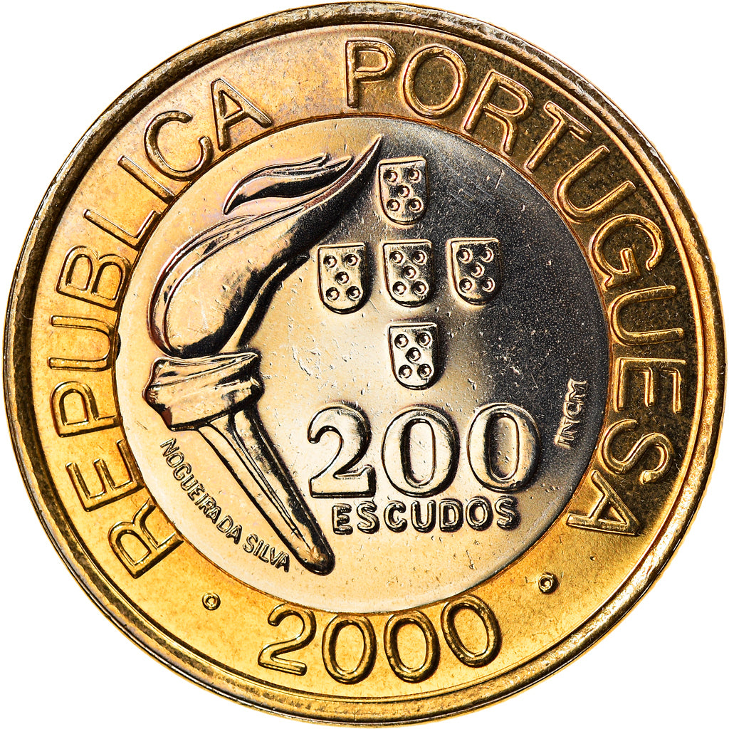 Coin, Portugal, 200 Escudos, 2000, Lisbon, MS(65-70), Bi-Metallic, KM:726