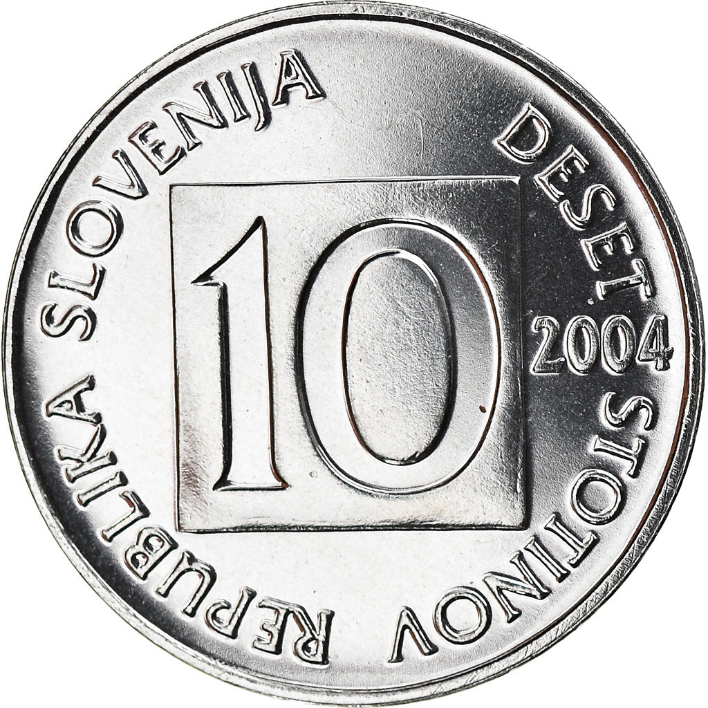 Coin, Slovenia, 10 Stotinov, 2004, MS(65-70), Aluminum, KM:7