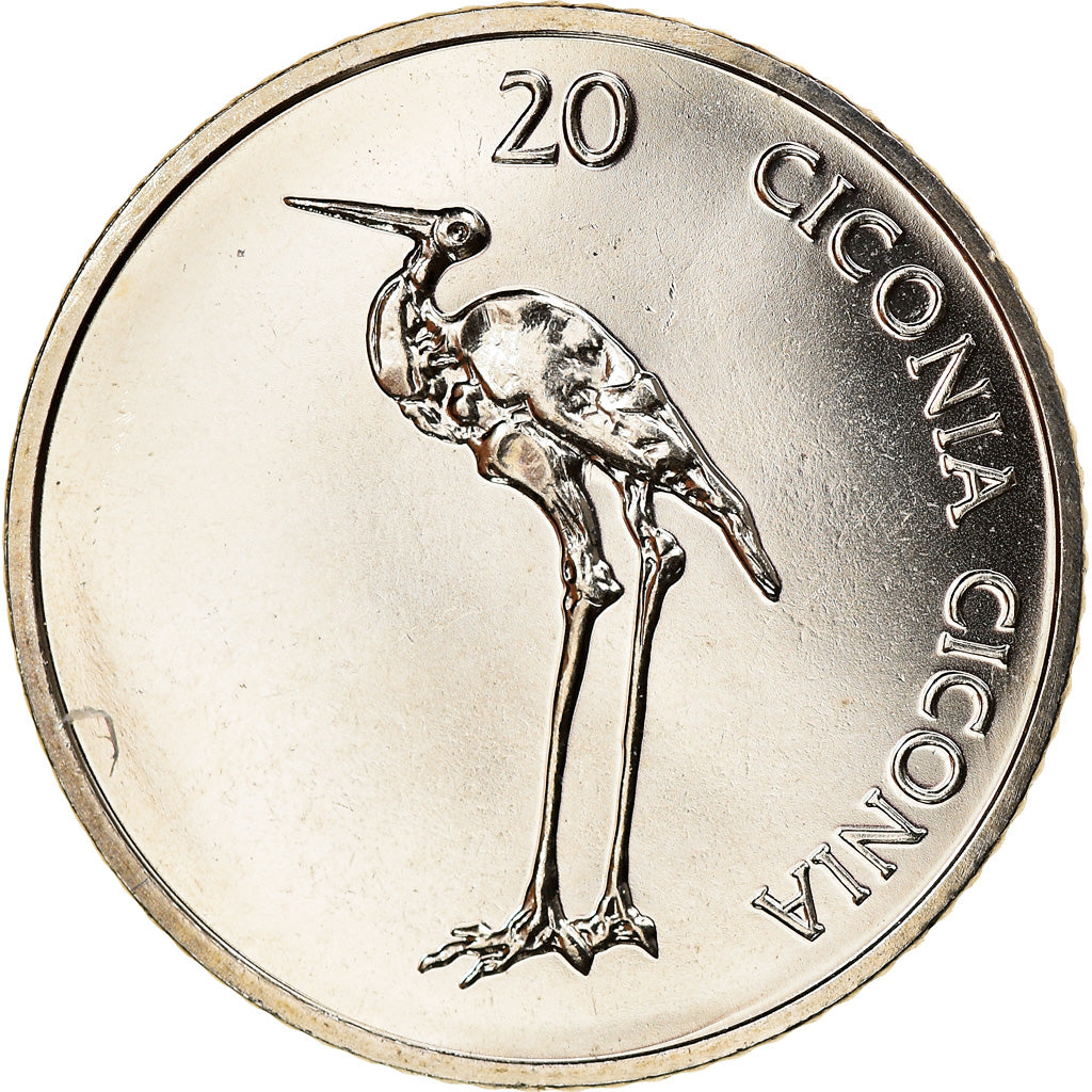 Moneta, Słowenia, 20 Tolarjev, 2004, Kremnica, MS(65-70), Miedź-Nikiel, KM:51