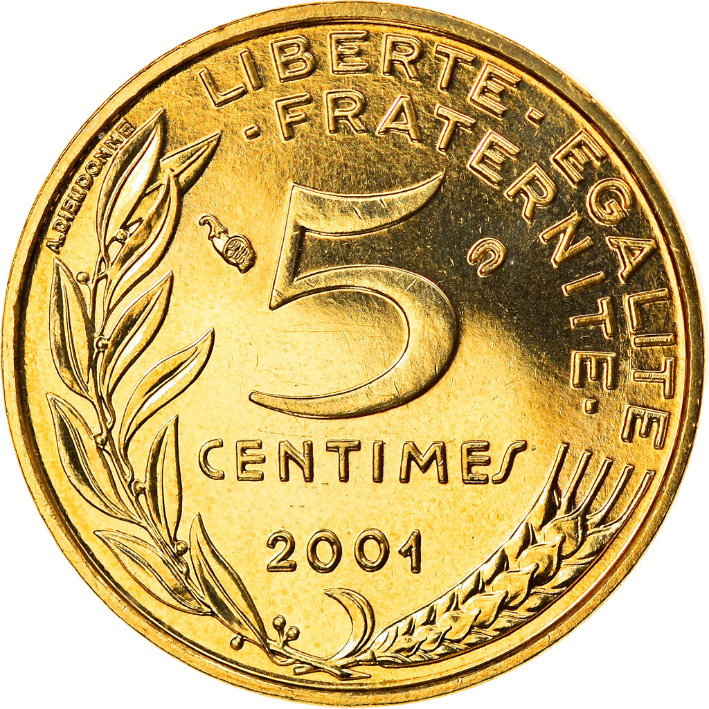Monnaie, France, Marianne, 5 Centimes, 2001, Paris, FDC, Aluminum-Bronze, KM:933