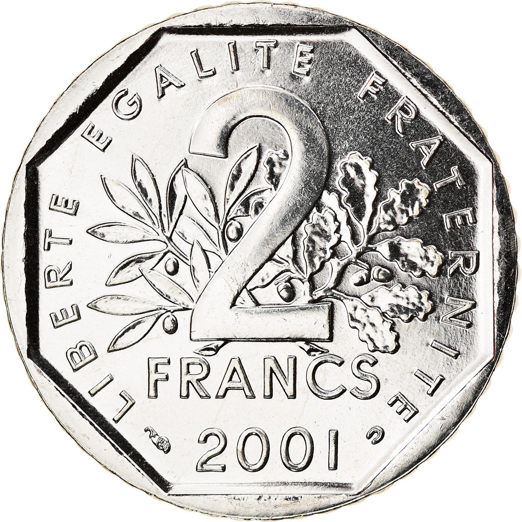Coin, France, Semeuse, 2 Francs, 2001, Paris, MS(65-70), Nickel, KM:942.2