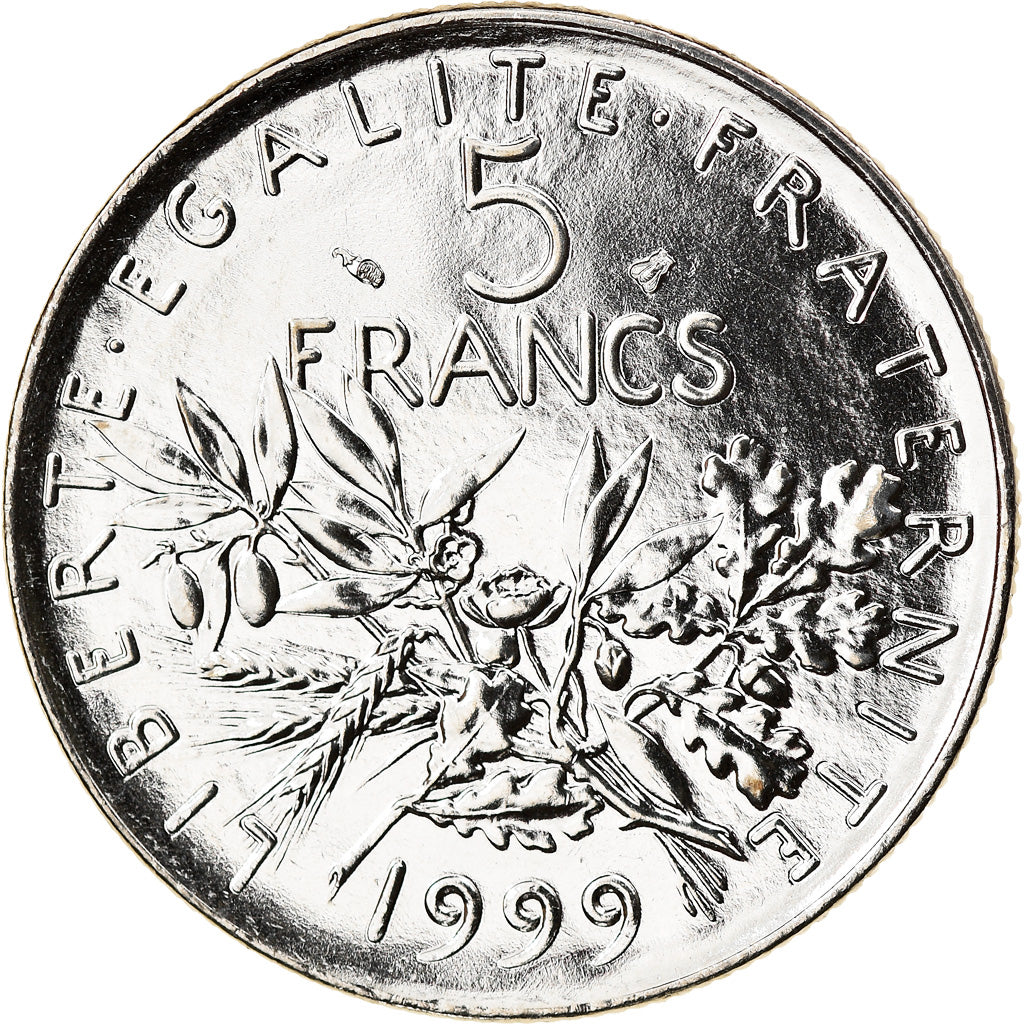 Coin, France, Semeuse, 5 Francs, 1999, Paris, MS(65-70), Nickel Clad