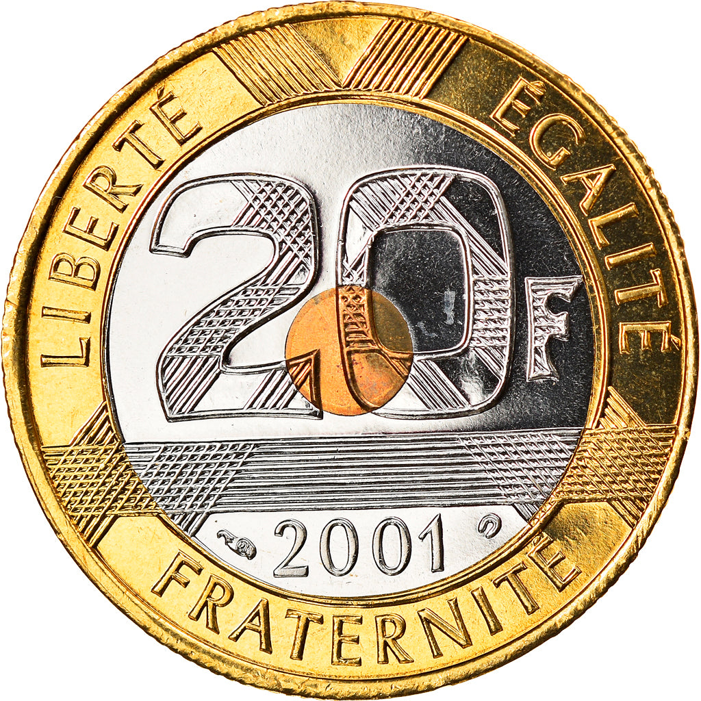 Coin, France, Mont Saint Michel, 20 Francs, 2001, Paris, MS(65-70)