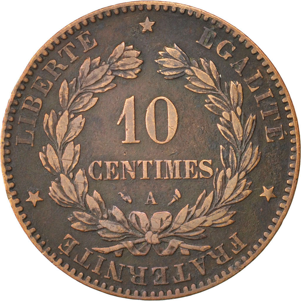 FRANCE, Cérès, 10 Centimes, 1898, Paris, KM #815.1, VF(20-25), Bronze, Gadoury #