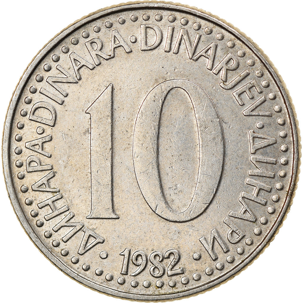 Coin, Yugoslavia, 10 Dinara, 1982, EF(40-45), Copper-nickel, KM:89