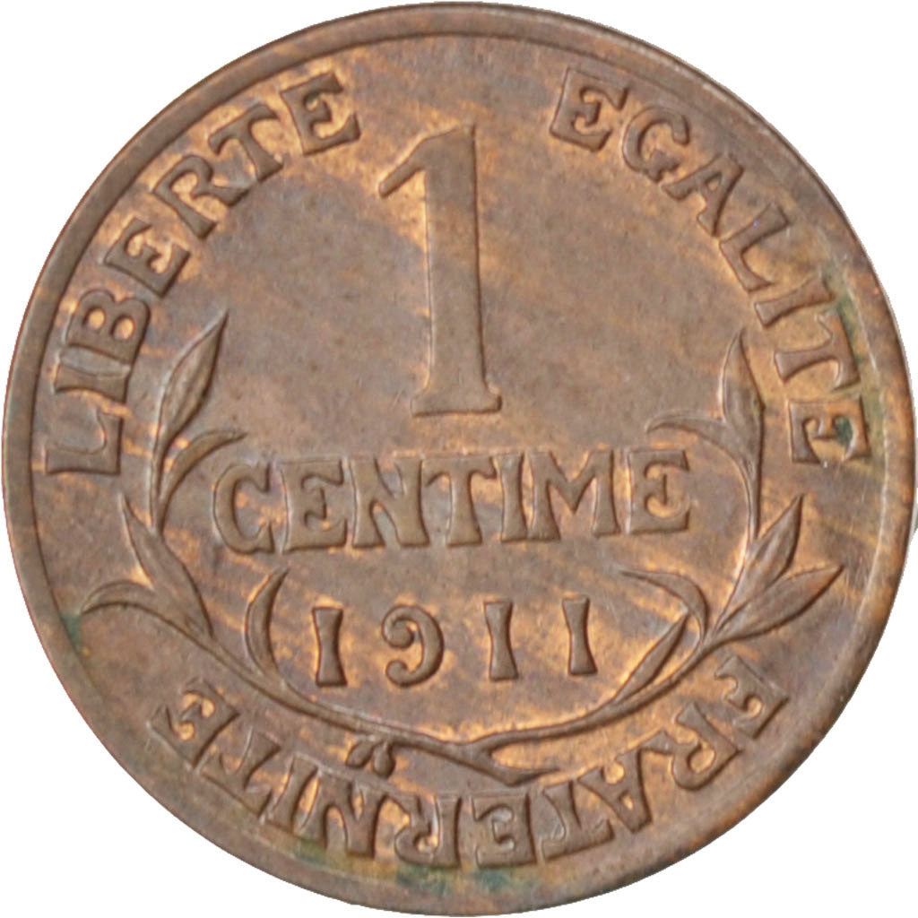 FRANCE, Dupuis, Centime, 1911, Paris, KM #840, EF(40-45), Bronze, 15, Gadoury...