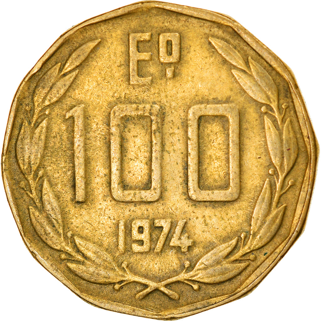 Coin, Chile, 100 Escudos, 1974, Santiago, EF(40-45), Nickel-brass, KM:202