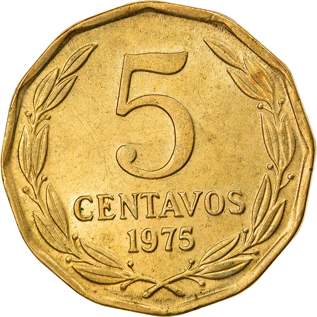 Coin, Chile, 5 Centavos, 1975, Santiago, AU(50-53), Aluminum-Bronze, KM:204