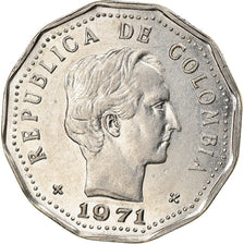 Coin, Colombia, 50 Centavos, 1971, EF(40-45), Nickel Clad Steel, KM:244.1