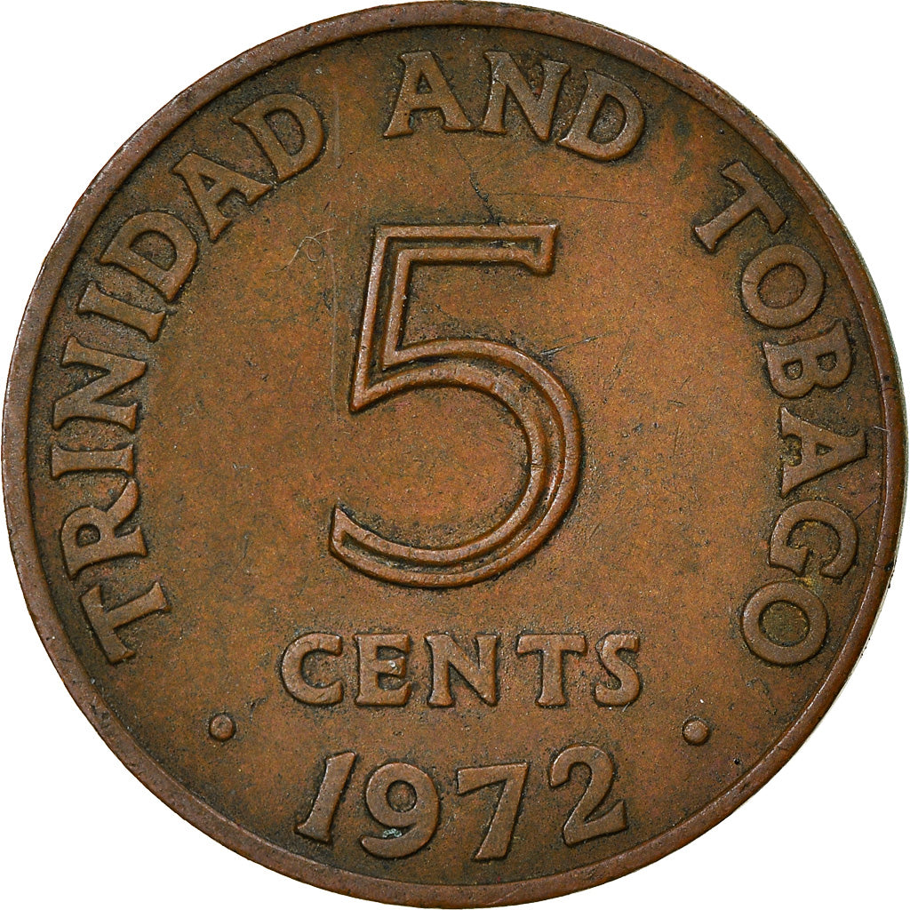 Coin, TRINIDAD & TOBAGO, 5 Cents, 1972, Franklin Mint, EF(40-45), Bronze, KM:2