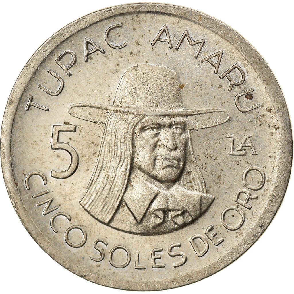 Münze, Peru, 5 Soles, 1976, SS, Copper-nickel, KM:267