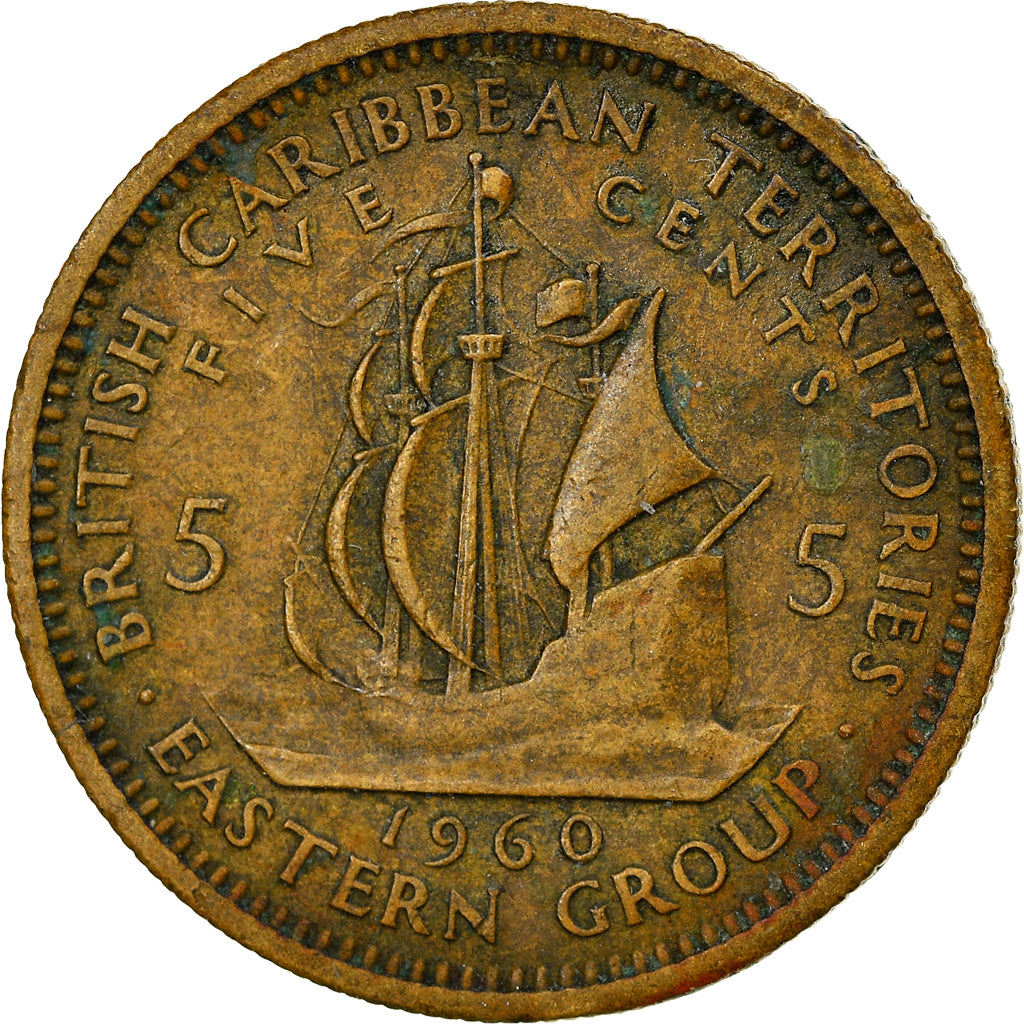 Coin, East Caribbean States, Elizabeth II, 5 Cents, 1960, EF(40-45)