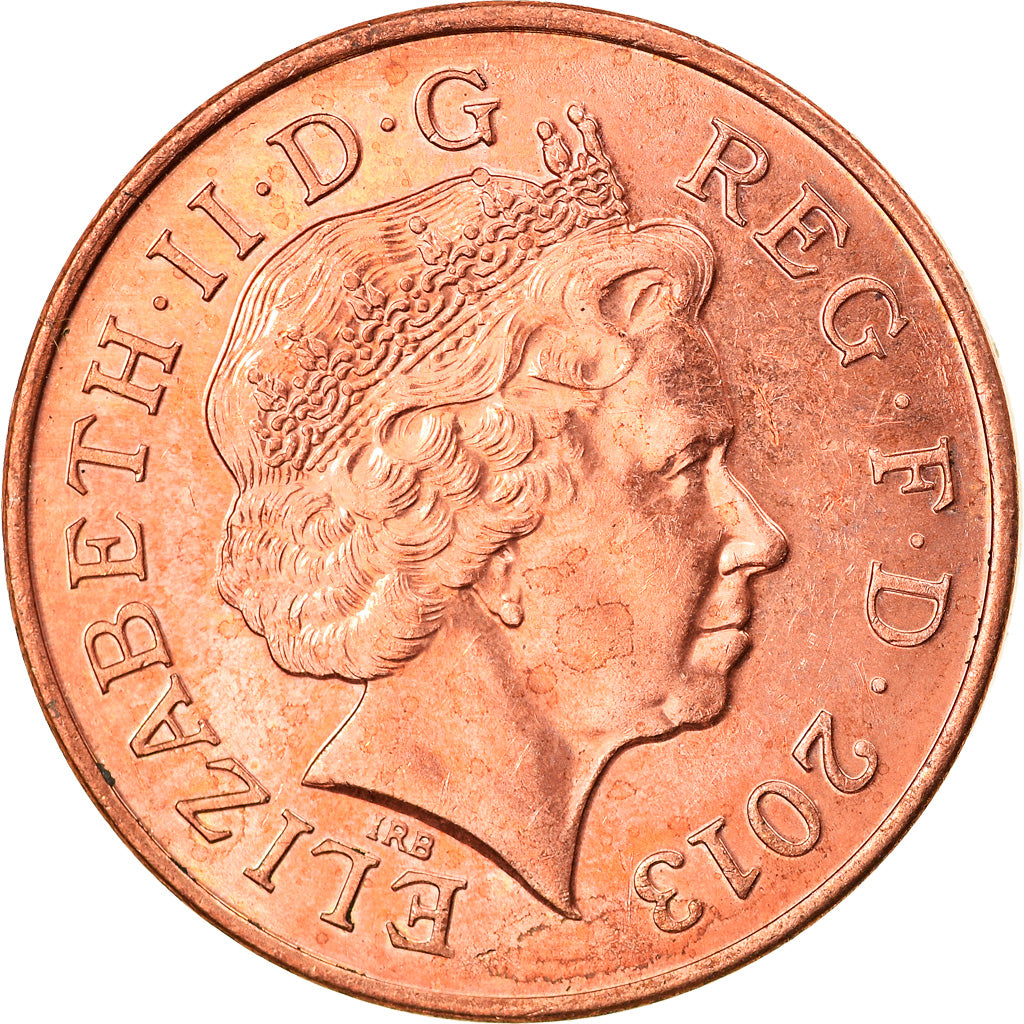 Monnaie, Grande-Bretagne, Elizabeth II, 2 Pence, 2013, TTB, Copper Plated Steel