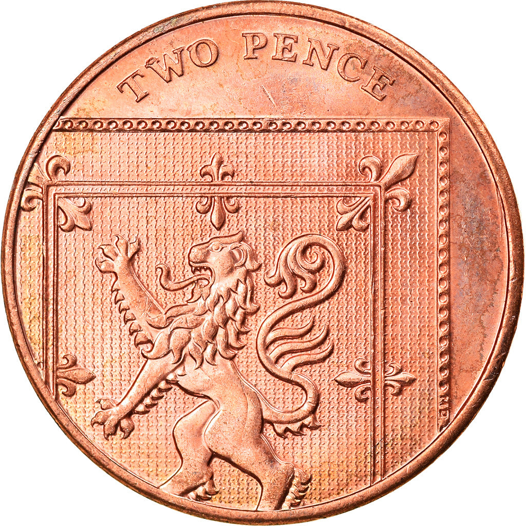 Monnaie, Grande-Bretagne, Elizabeth II, 2 Pence, 2013, TTB, Copper Plated Steel