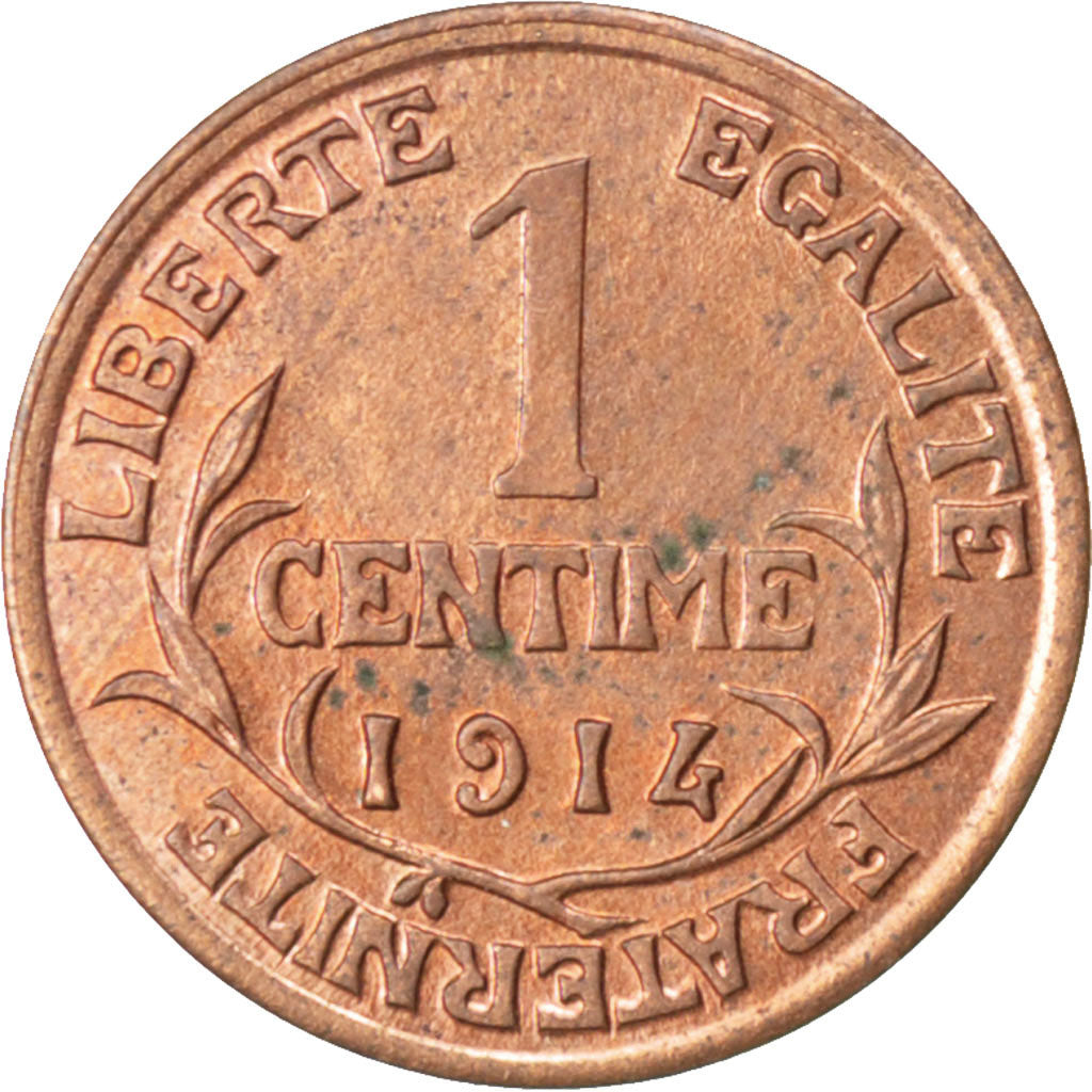 FRANCE, Dupuis, Centime, 1914, Paris, KM #840, AU(50-53), Bronze, 15, Gadoury...