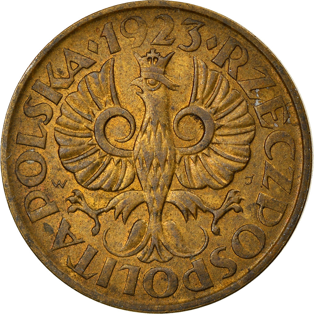 Moneda, Polonia, 2 Grosze, 1923, Warsaw, MBC, Latón, KM:9
