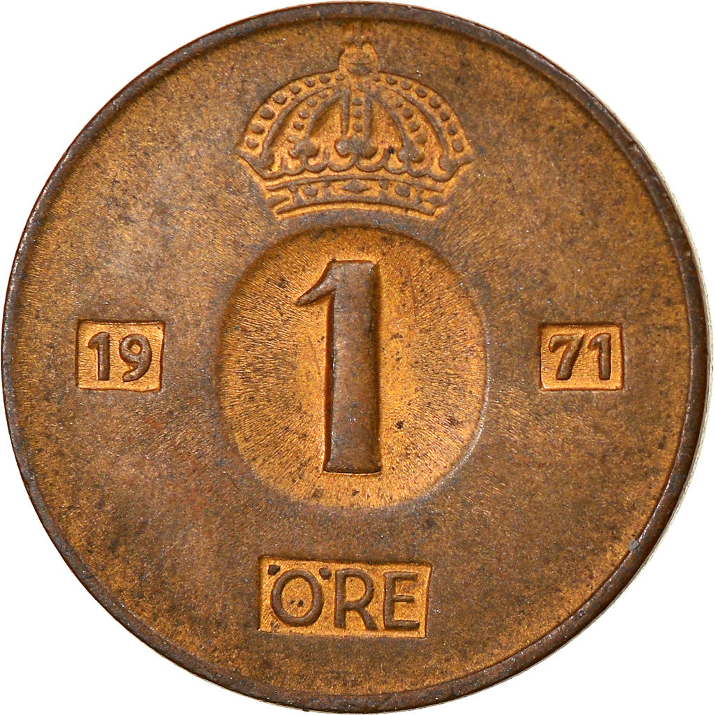 Münze, Schweden, Gustaf VI, Ore, 1971, SS, Bronze, KM:820