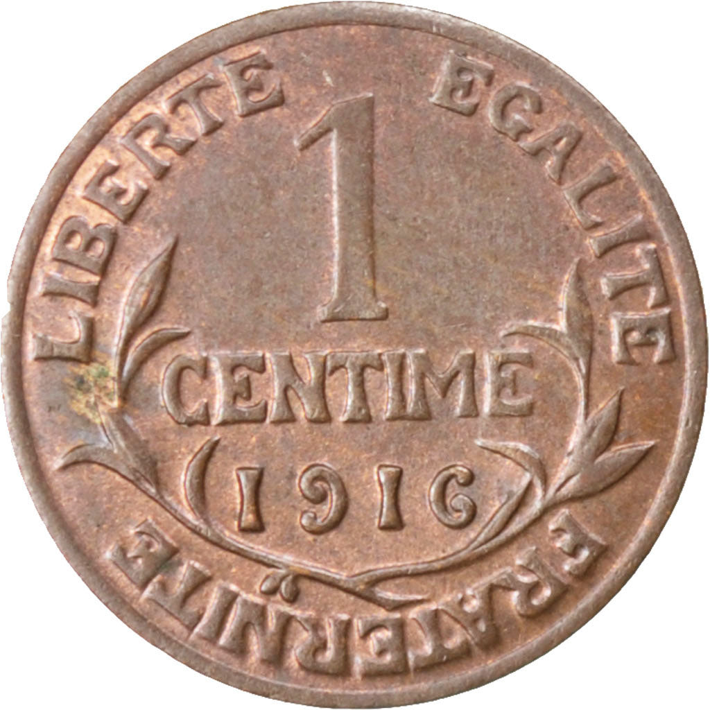 FRANCE, Dupuis, Centime, 1916, Paris, KM #840, EF(40-45), Bronze, 15, Gadoury...