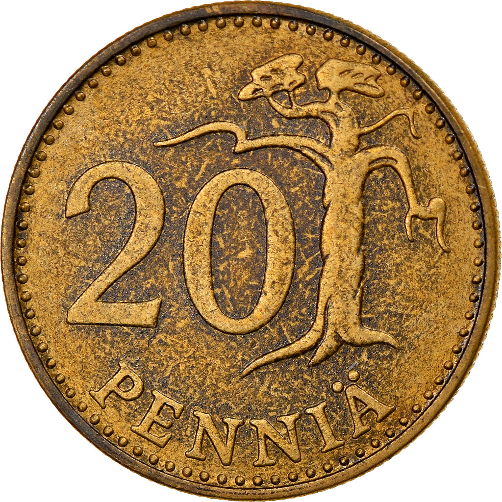 Coin, Finland, 20 Pennia, 1963, VF(30-35), Aluminum-Bronze, KM:47