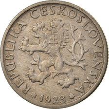 Coin, Czechoslovakia, Koruna, 1923, EF(40-45), Copper-nickel, KM:4