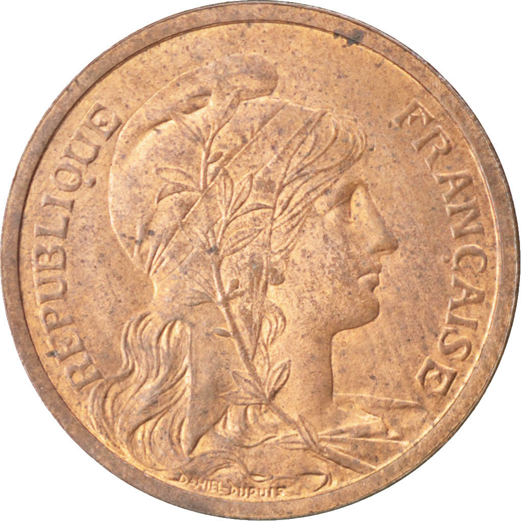 FRANCE, Dupuis, 2 Centimes, 1902, Paris, KM #841, MS(60-62), Bronze, 20.2,...