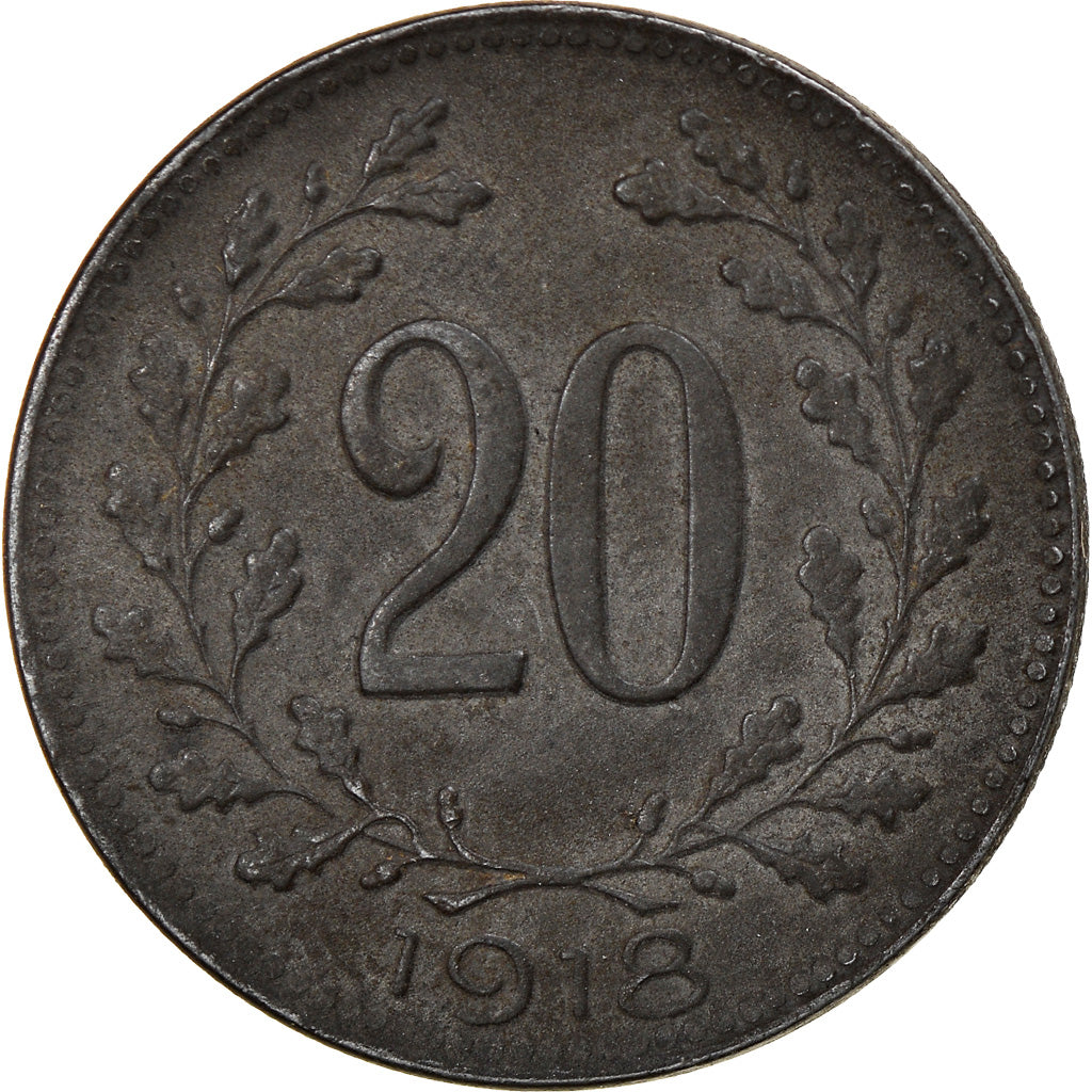 Coin, Austria, Karl I, 20 Heller, 1918, EF(40-45), Iron, KM:2826
