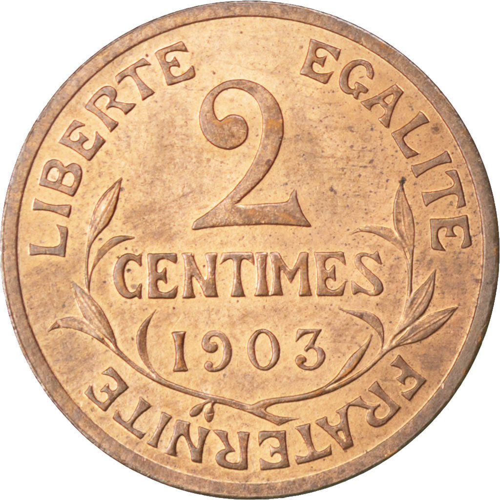 FRANCE, Dupuis, 2 Centimes, 1903, Paris, KM #841, MS(63), Bronze, 20.2, Gadoury.