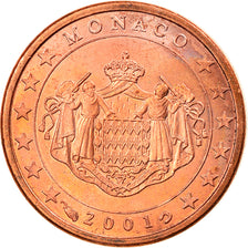Monaco, Euro Cent, 2001, Paris, MS(63), Copper Plated Steel, KM:167