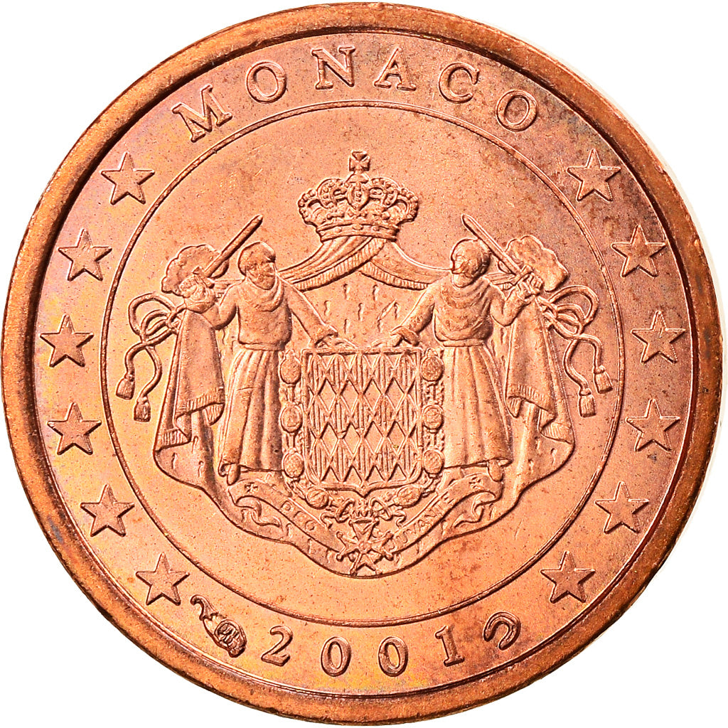 Monaco, Euro Cent, 2001, Paris, MS(63), Copper Plated Steel, KM:167