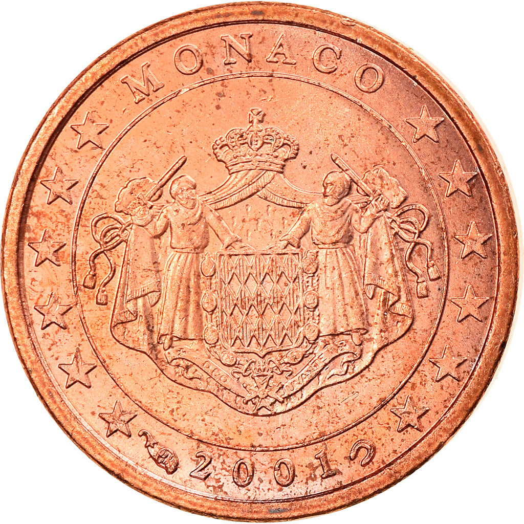 Monaco, Euro Cent, 2001, Paris, MS(63), Copper Plated Steel, KM:167
