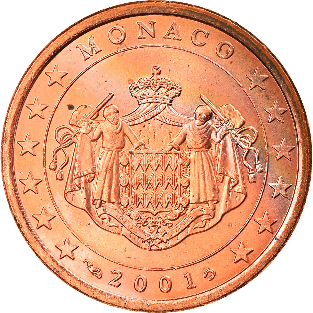 Monaco, 5 Euro Cent, 2001, Paris, MS(63), Copper Plated Steel, KM:169