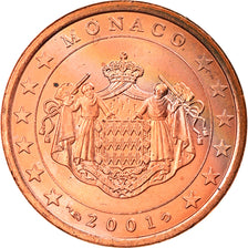 Monaco, 5 Euro Cent, 2001, Paris, MS(63), Copper Plated Steel, KM:169