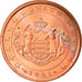 Monaco, 5 Euro Cent, 2001, Paris, MS(63), Copper Plated Steel, KM:169