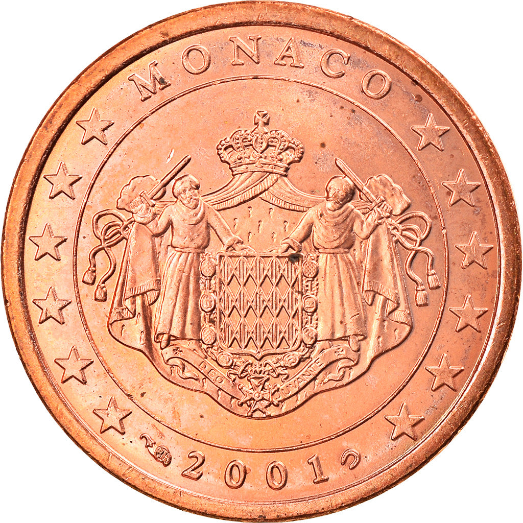 Monaco, 5 Euro Cent, 2001, Paris, MS(63), Copper Plated Steel, KM:169