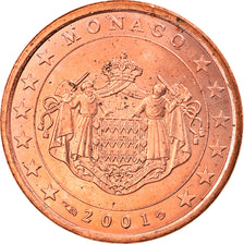 Monaco, 5 Euro Cent, 2001, Paris, MS(63), Copper Plated Steel, KM:169