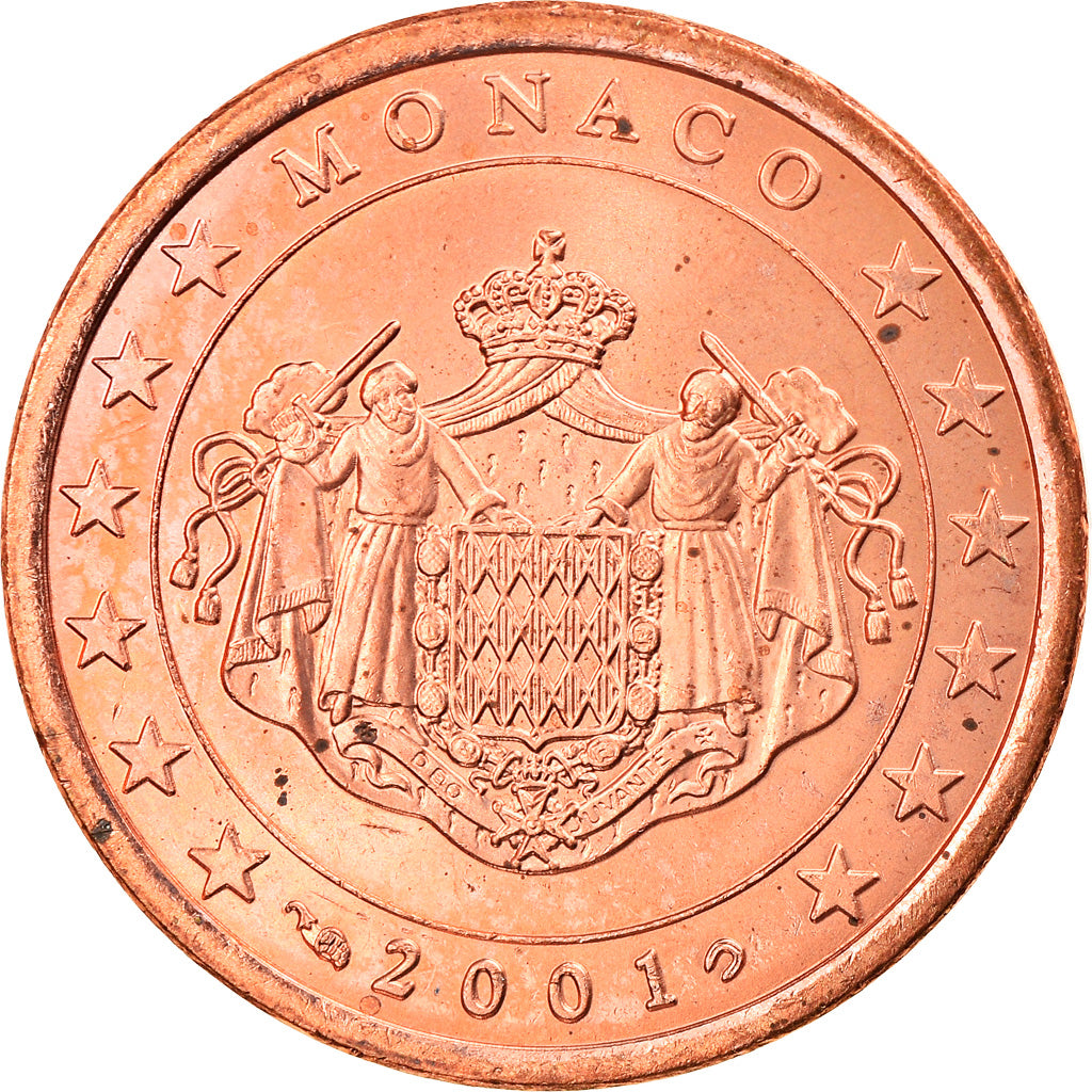 Monaco, 5 Euro Cent, 2001, Paris, MS(63), Copper Plated Steel, KM:169