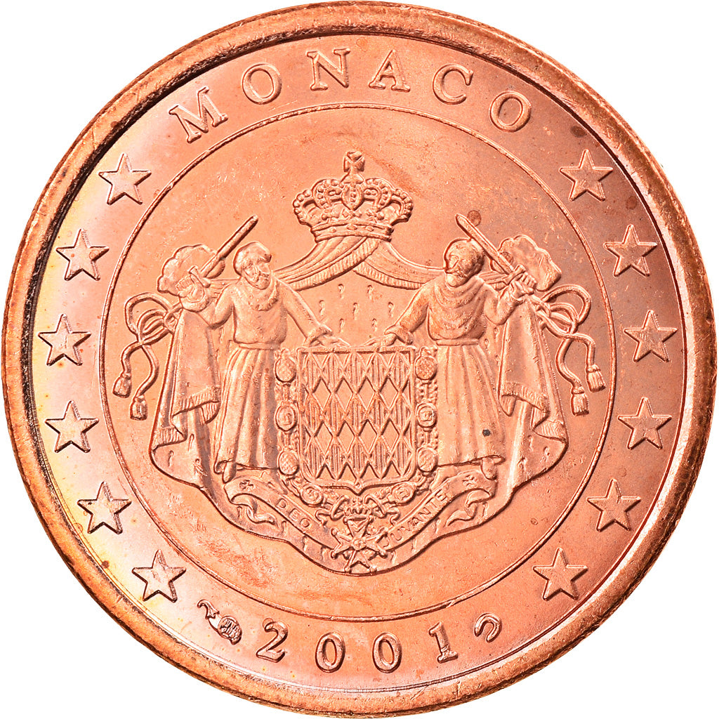 Monaco, 5 Euro Cent, 2001, Paris, MS(63), Copper Plated Steel, KM:169