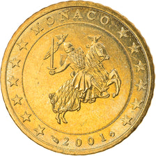 Monaco, 50 Euro Cent, 2001, MS(63), Mosiądz, KM:172