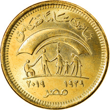 Moneta, Egipt, 80 ans de solidarité, 50 Piastres, 2019, MS(63), Mosiądz