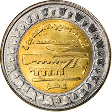 Coin, Egypt, Nouveaux ponts d'Assiout, Pound, 2019, MS(63), Bi-Metallic