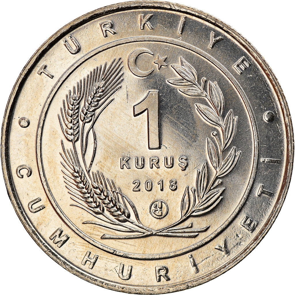 Coin, Turkey, Bearded Vulture, Kurus, 2018, MS(63), Nickel Silver