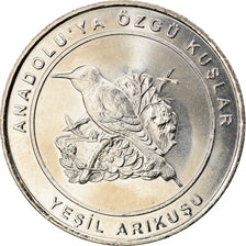 Moneta, Turcja, Blue-Cheeked Bee-Eater, Kurus, 2018, MS(63), Nickel Silver