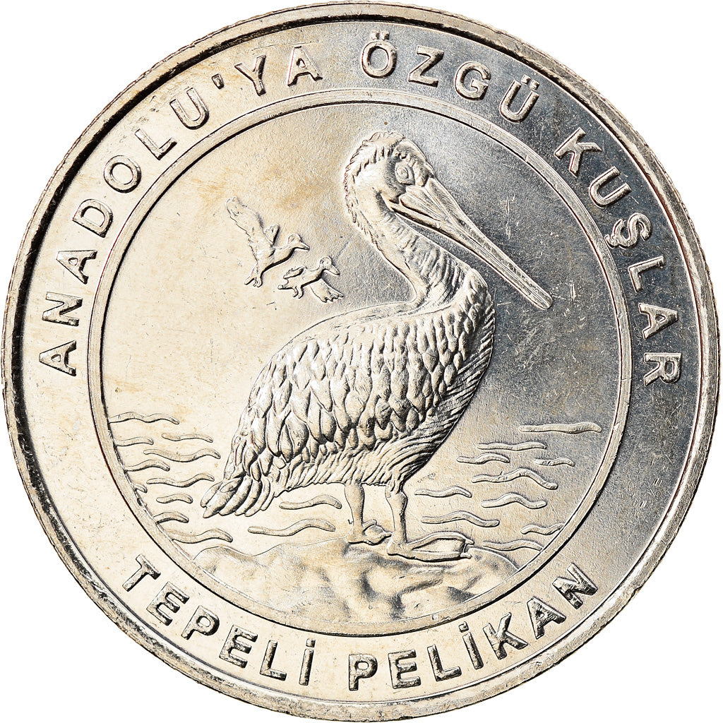 Coin, Turkey, Dalmatian Pelican, Kurus, 2018, MS(63), Nickel Silver